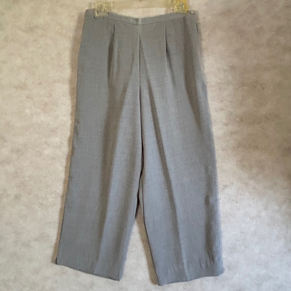 Kathia Lee Collection Vintage 2 Piece Set Blue Grey Shell Top & Wide Leg Pants M - Picture 6 of 11
